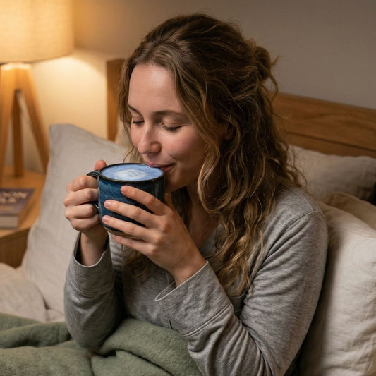 How to Use Blue Matcha to Lower Cortisol Before Bed