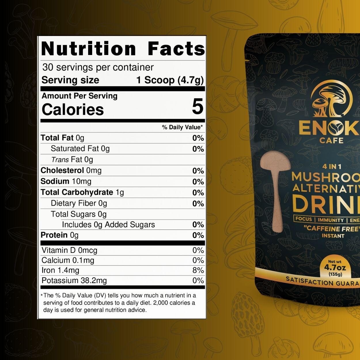 Mushroom Coffee - nutrition facts