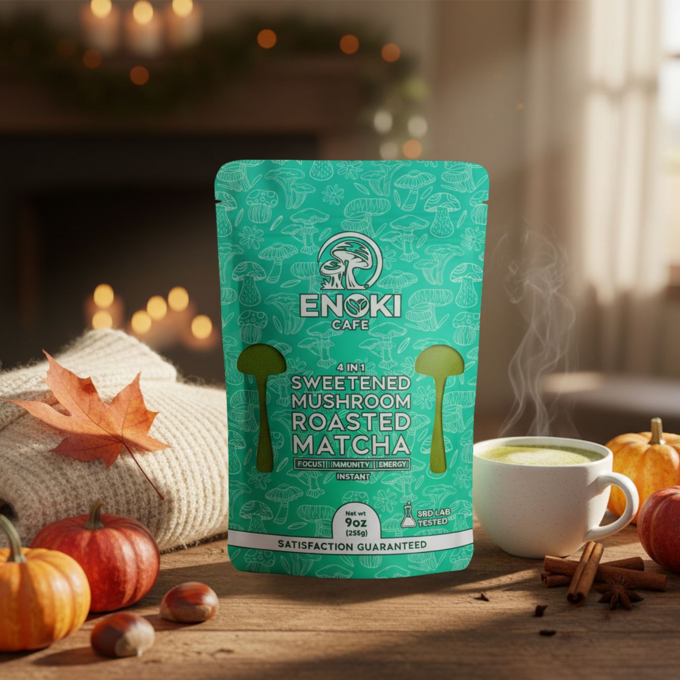 Sweetened Mushroom Roasted Matcha